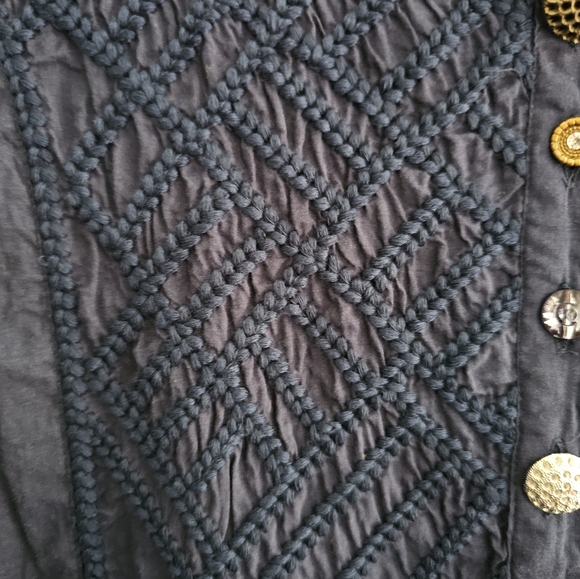 Soft Surroundings Alka Blue Mismatched Button Tunic Shirt Sz PL Costal Grandma - Picture 10 of 16